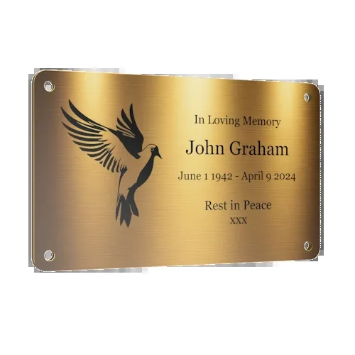 Memorial plaque with icon, 127 × 76 mm (5" × 3")