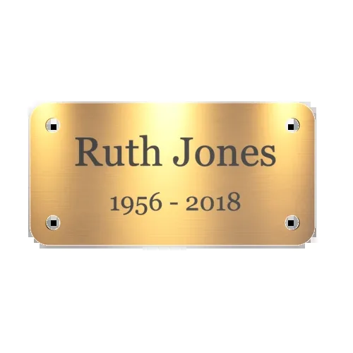 Small memorial plaque, 76 × 38 mm (3" × 1.5")