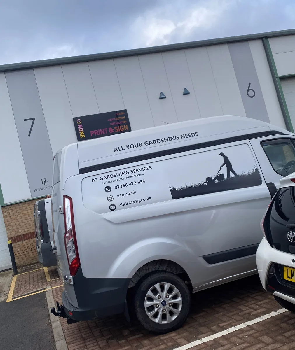 Van graphics for A1 Gardening Services
