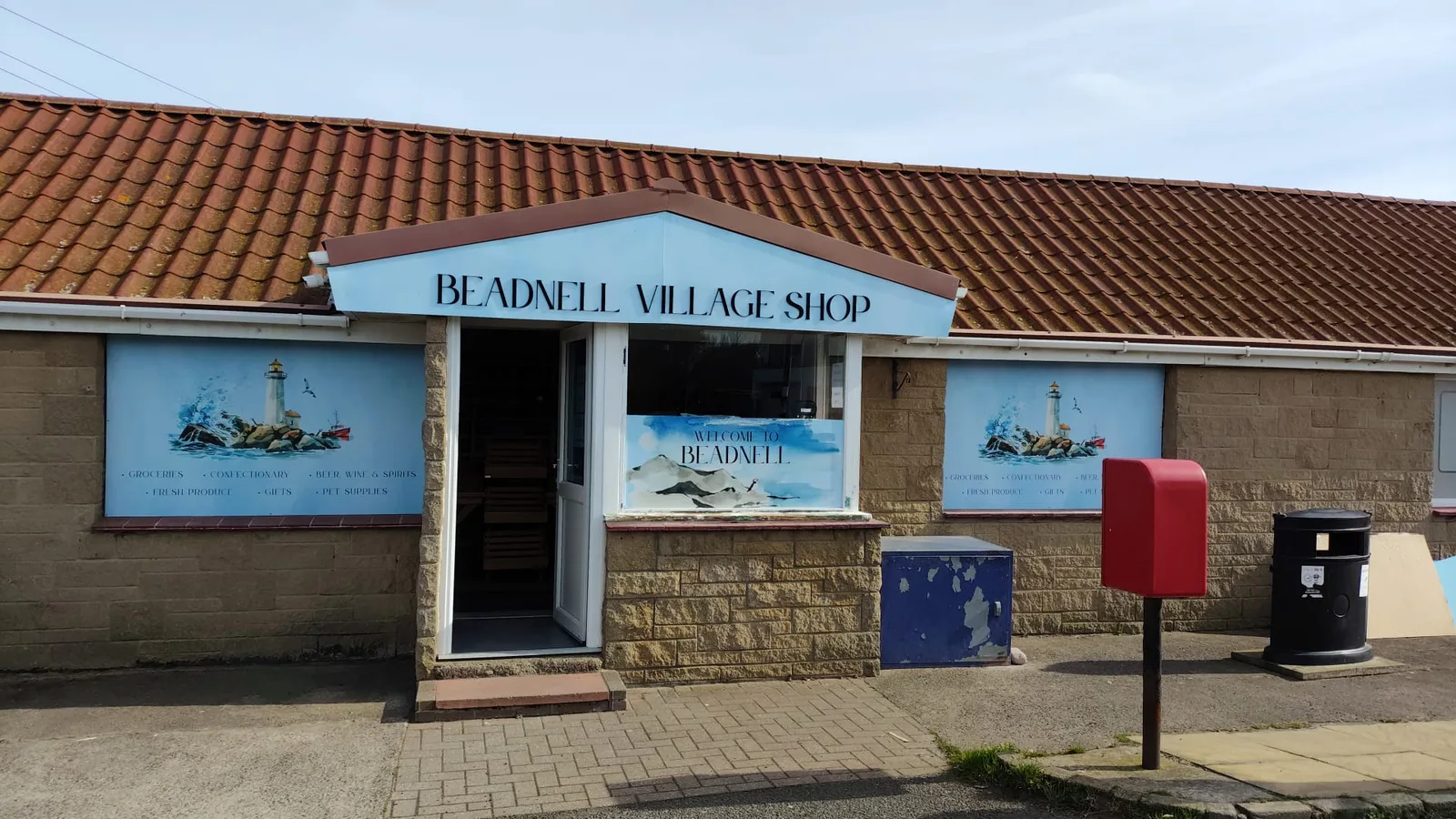 Shop front for Beadnell Village Shop