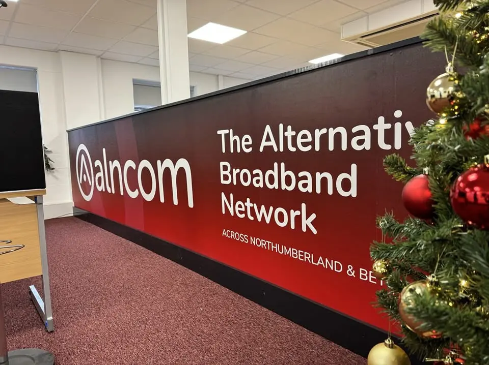 Large printed display for Alncom, The Alternative Broadband Network
